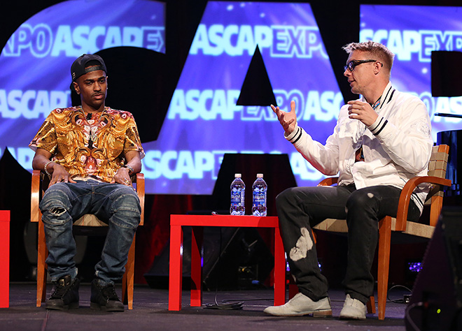 Big Sean and Diplo during their panel Decent Work for Decent Pay 
