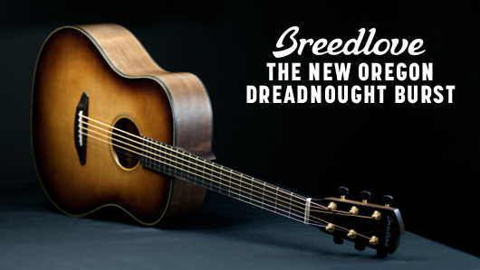 Breedlove Guitars is excited to unveil the Whiskey Burst finish option for its Oregon Series acoustic guitars. The Dreadnought Burst and the Concert Burst take two of Breedlove’s most celebrated, Oregon-made instruments and impart a dramatic Whiskey Burst finish to complement their striking tone.