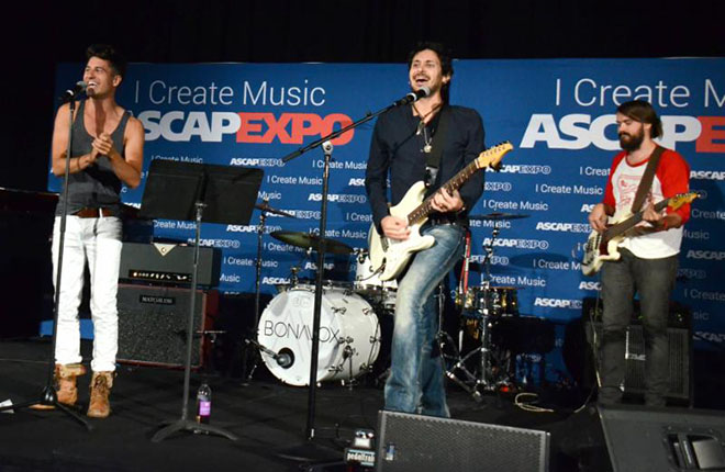 HOLLYWOOD - MAY 1: Bonavox perofrms at the ASCAP EXPO Attendee Showcase Presented by Eventbrite at the 2015 ASCAP "I Create Music" EXPO at the Loews Hollywood Hotel on May 1, 2015 in Hollywood, California. (Photo by Tonya Wise/PictureGroup)
